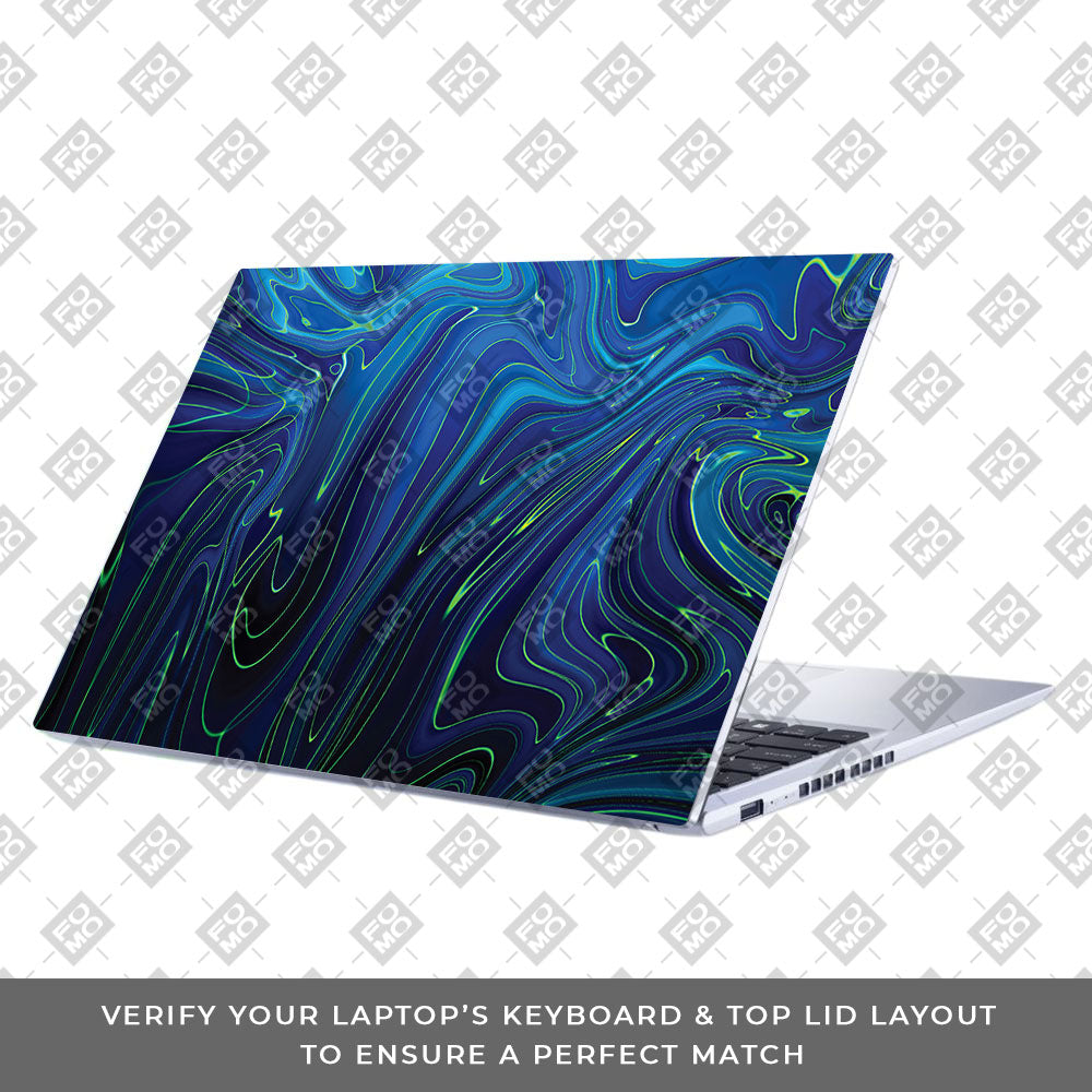 Cobalt Liquid Design Asus Vivobook 15 X1502VA Laptop Skin