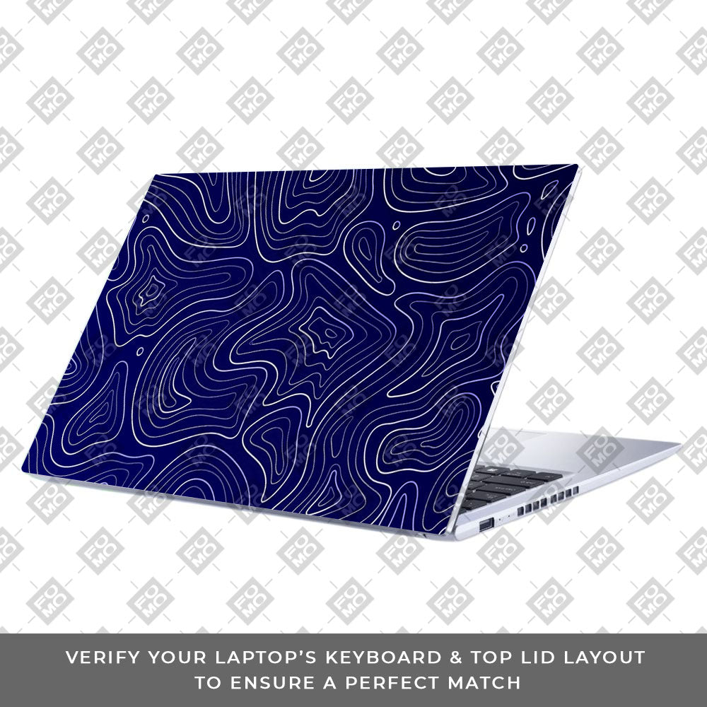 Deep Blue Contour Depths Asus Vivobook 15 X1502VA Laptop Skin