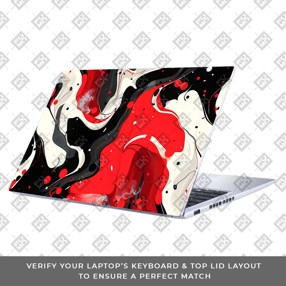 Red and White Paint Swirls Asus Vivobook 15 X1502VA Laptop Skin