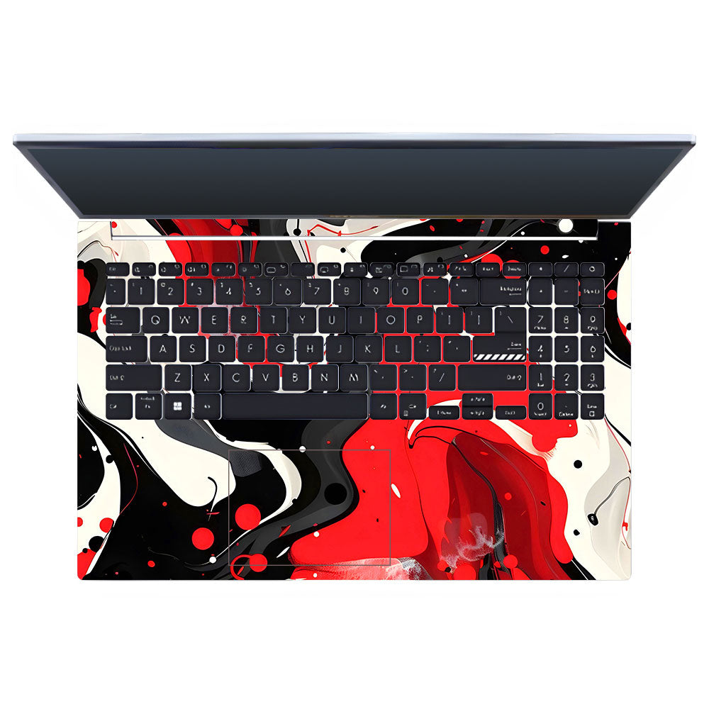 Red and White Paint Swirls Asus Vivobook 15 X1502VA Laptop Skin