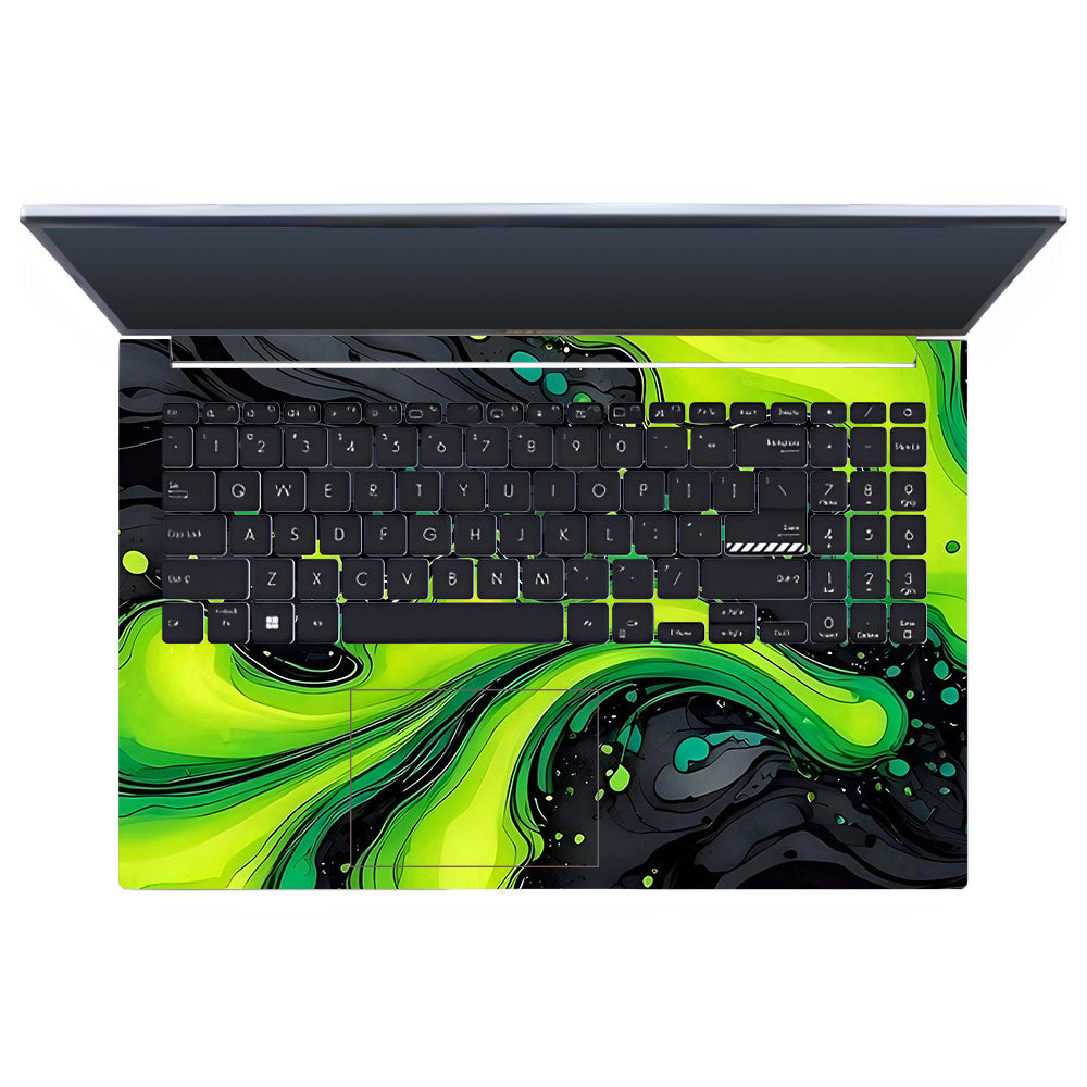 Neon Green Paint Swirls Asus Vivobook 15 X1502VA Laptop Skin