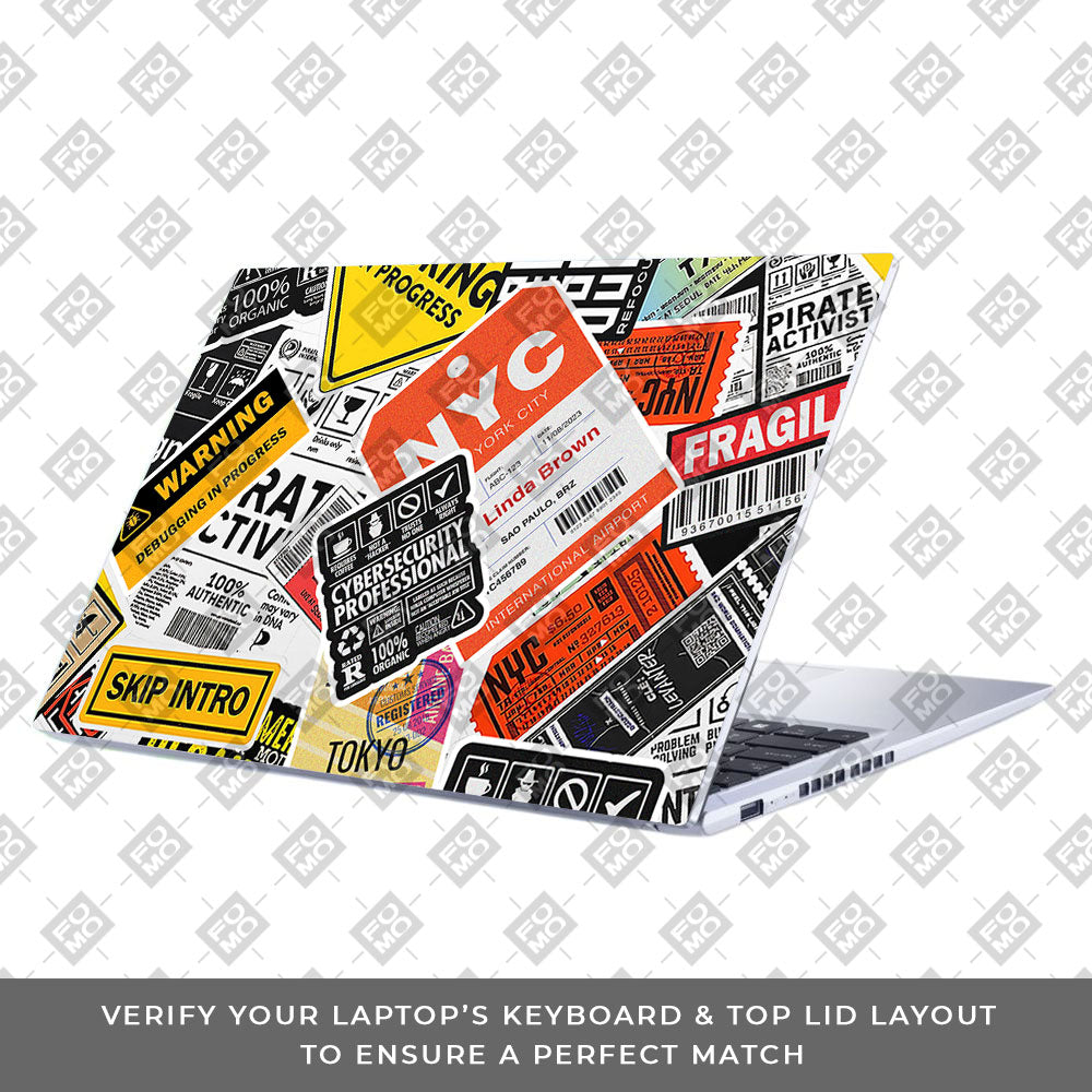 Tech Aesthetic Sticker Collage Asus Vivobook 15 X1502VA Laptop Skin