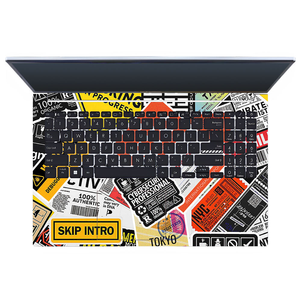 Tech Aesthetic Sticker Collage Asus Vivobook 15 X1502VA Laptop Skin