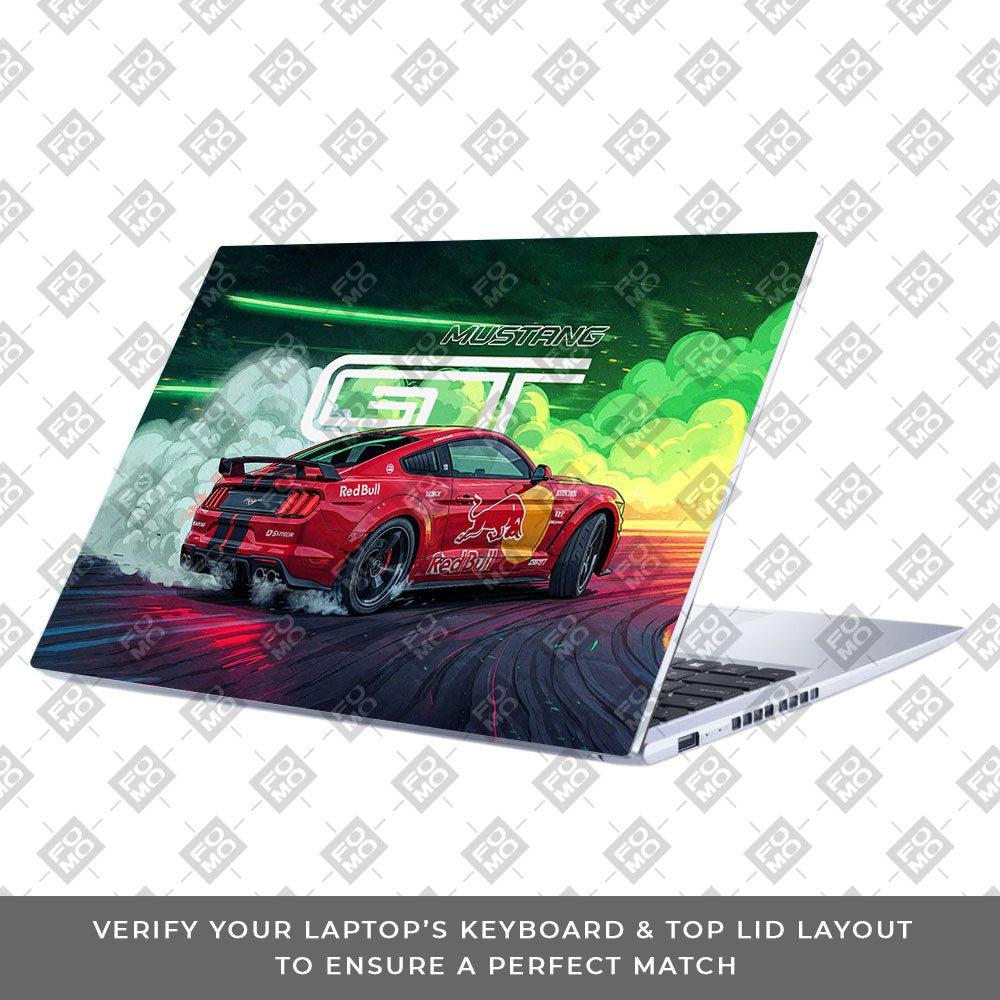 Mustang GT Red Bull Drift Beast Asus Vivobook 15 X1502VA Laptop Skin