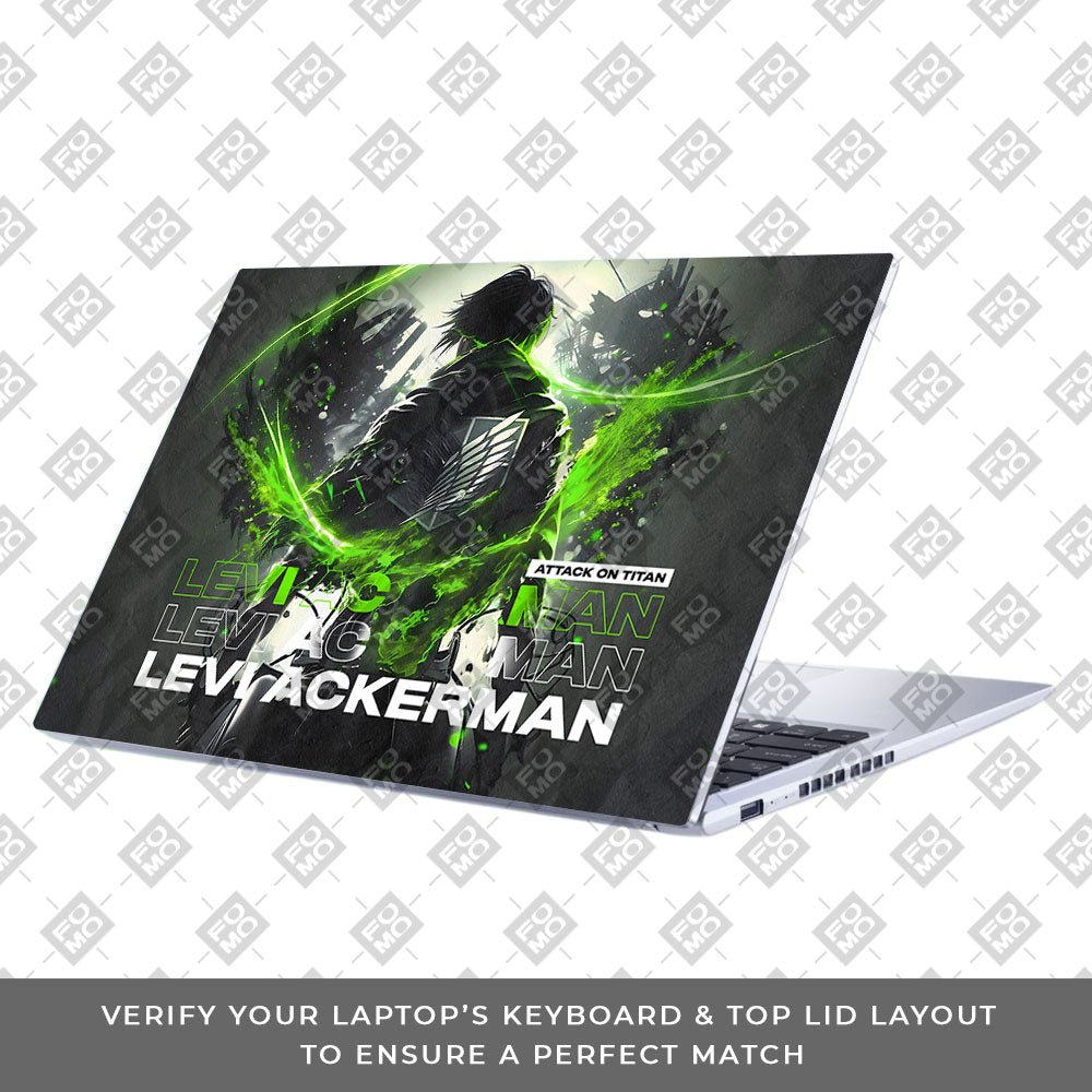 Levi Ackerman Neon Fury Asus Vivobook 15 X1502VA Laptop Skin