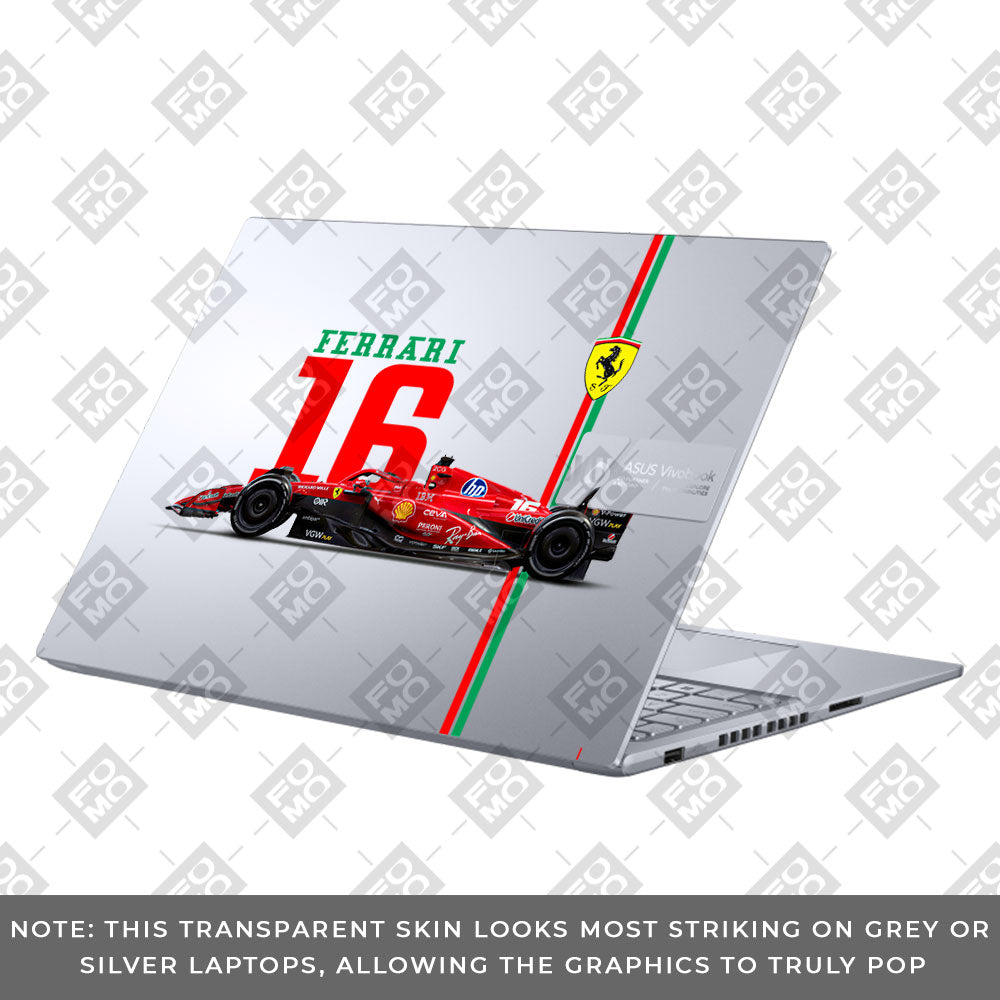 Transparent Ferrari Flame Asus VivoBook 16X K3605 Laptop Skin