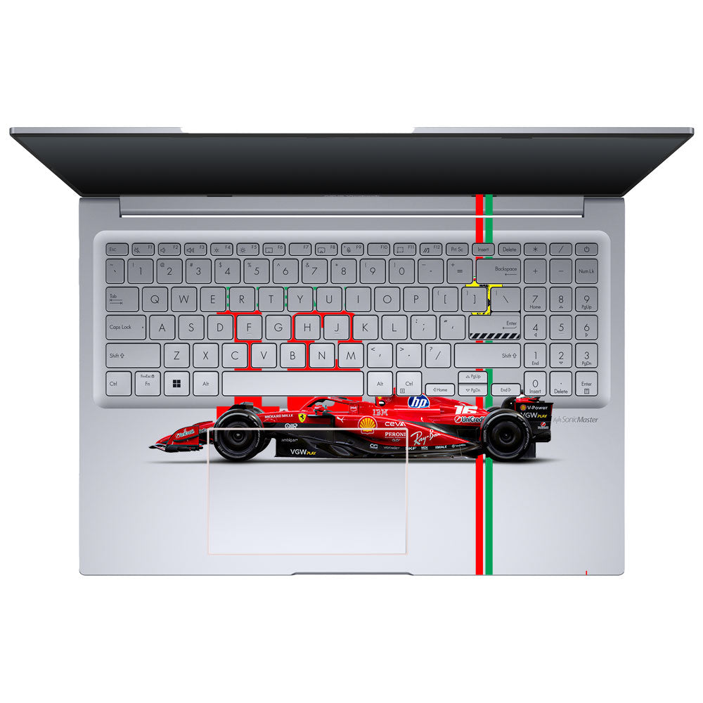 Transparent Ferrari Flame Asus VivoBook 16X K3605 Laptop Skin