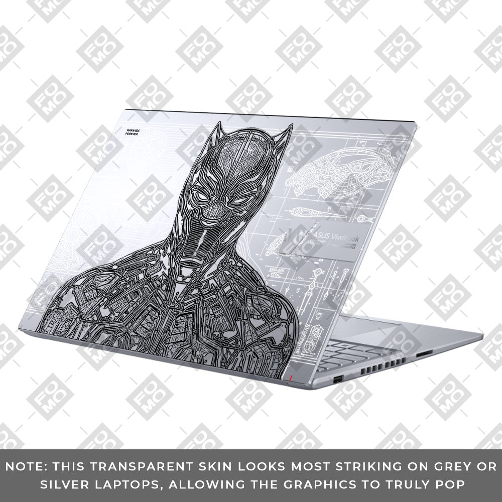 Transparent Black Panther Techshell Asus VivoBook 16X K3605 Laptop Skin