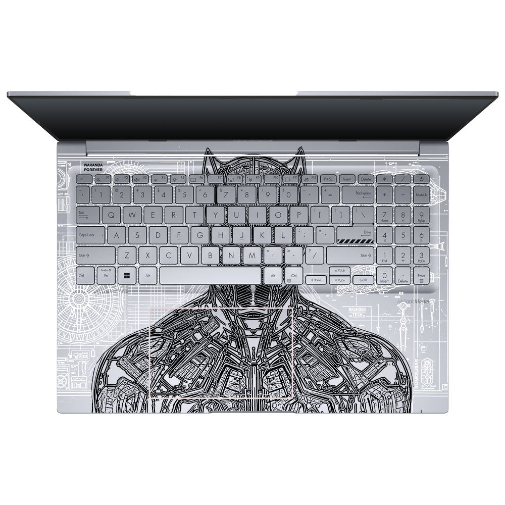 Transparent Black Panther Techshell Asus VivoBook 16X K3605 Laptop Skin