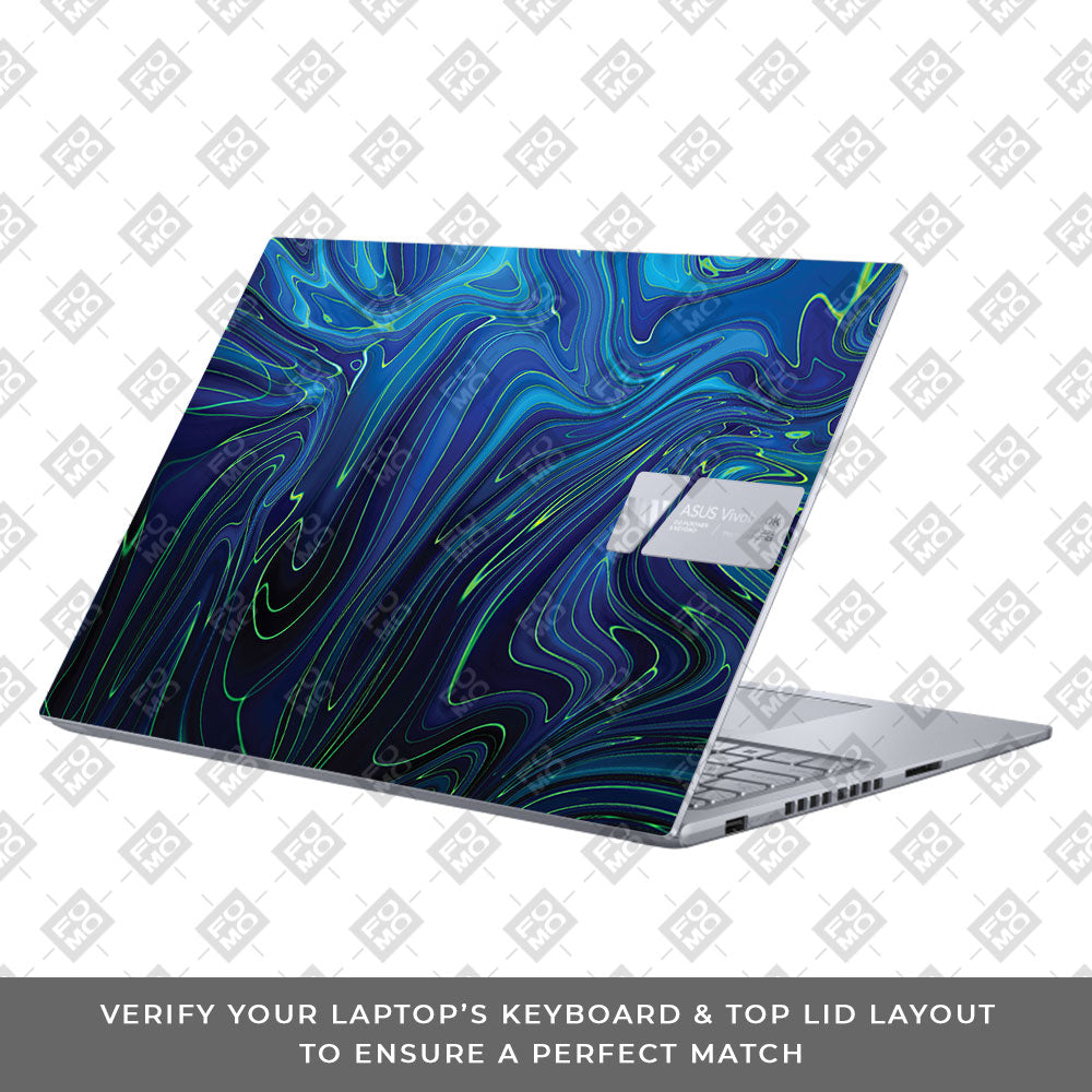 Cobalt Liquid Design Asus VivoBook 16X K3605 Laptop Skin