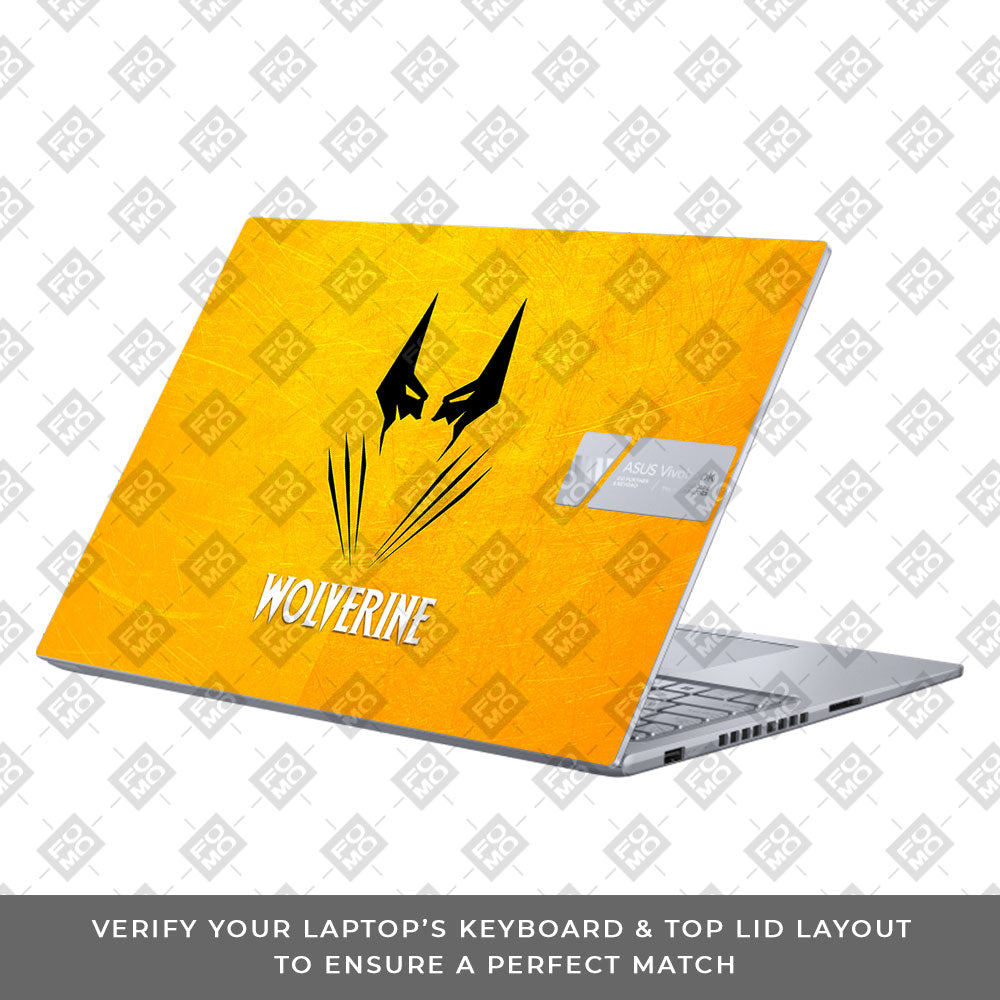 Wolverine with Yellow Background Asus VivoBook 16X K3605 Laptop Skin