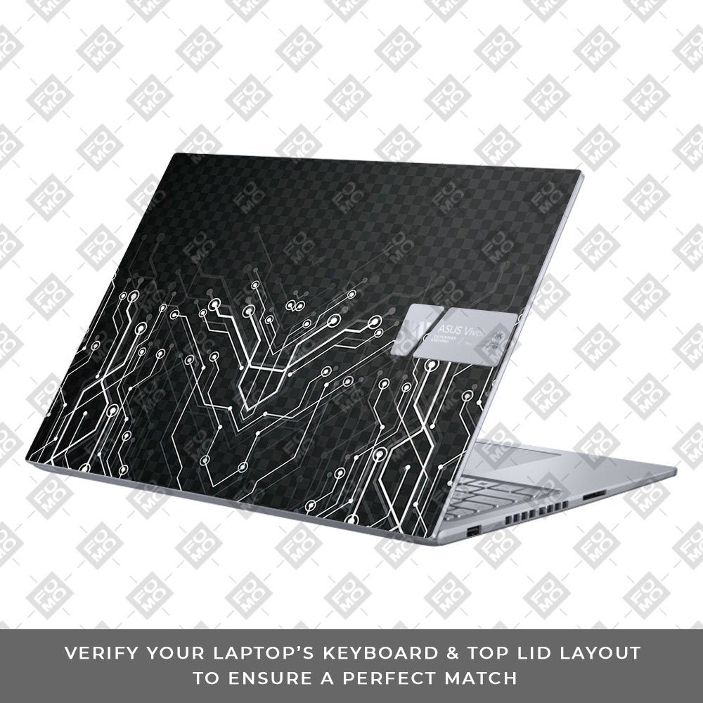 Black Digital Circuit Asus VivoBook 16X K3605 Laptop Skin