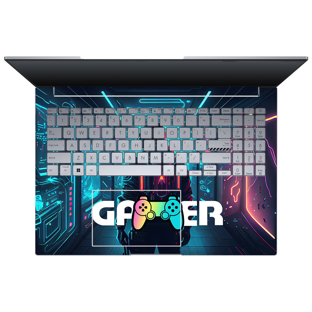 Gamer in Glowing Background Gaming Asus VivoBook 16X K3605 Laptop Skin