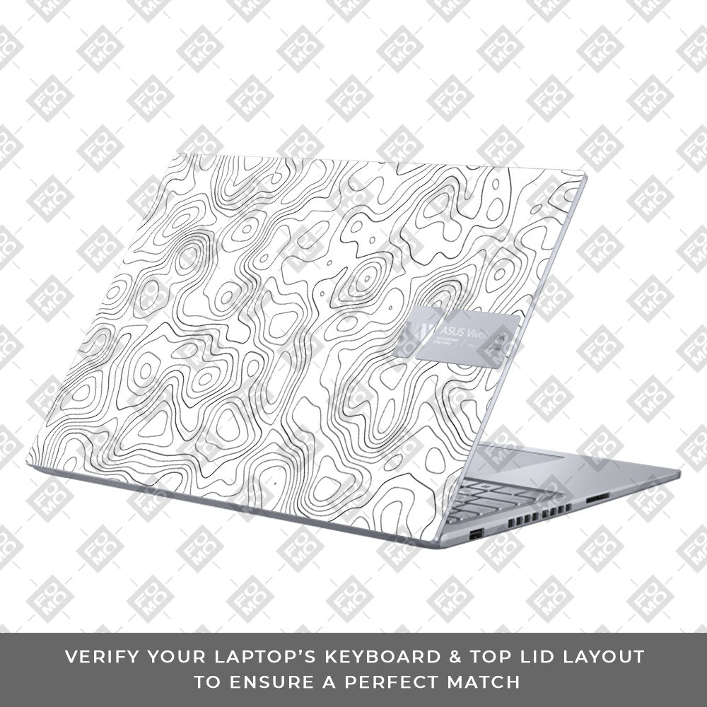 White Contour Design Asus VivoBook 16X K3605 Laptop Skin