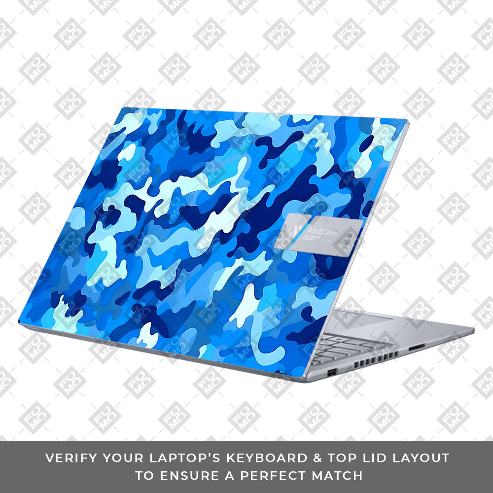 Arctic Blue Camo Pattern Asus VivoBook 16X K3605 Laptop Skin