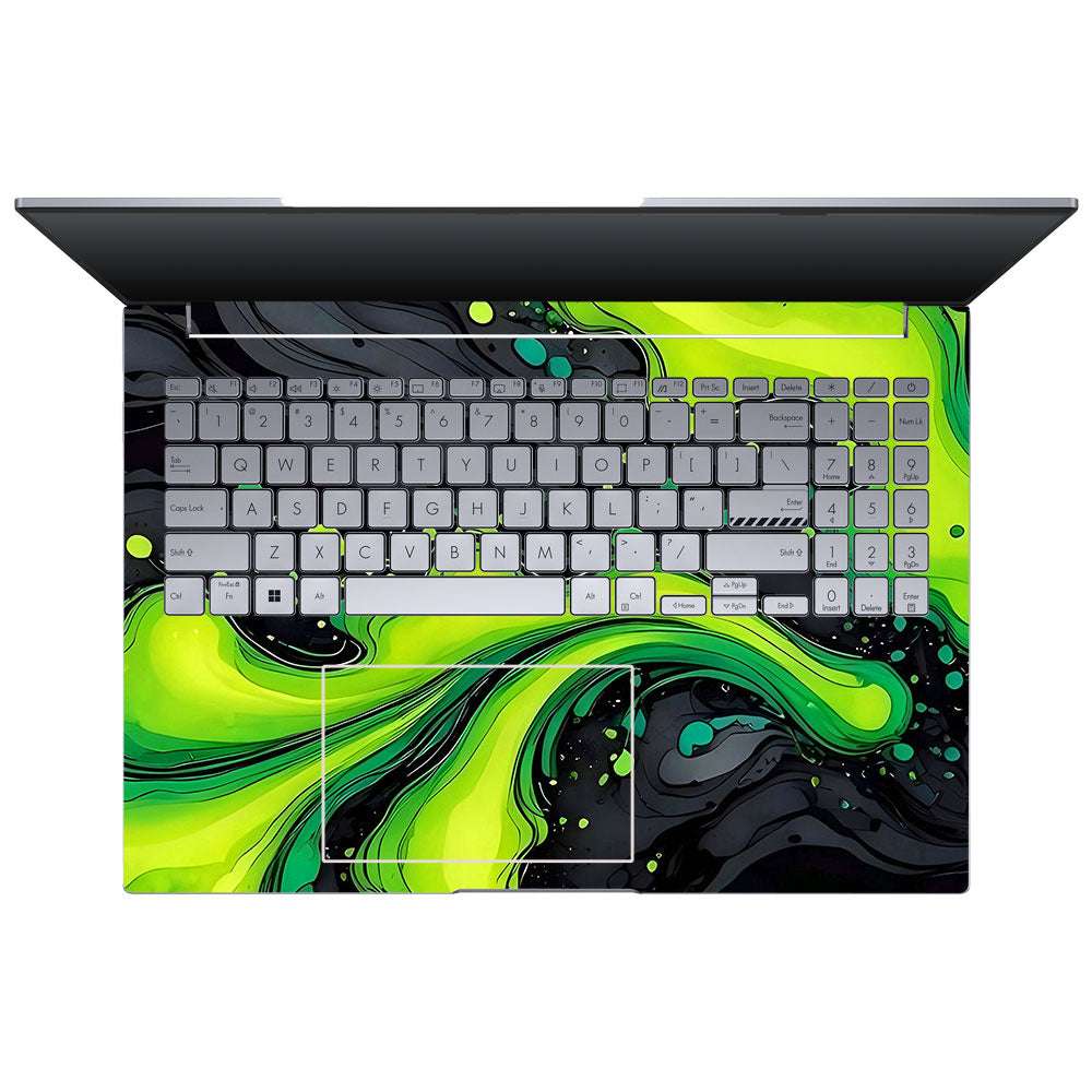 Neon Green Paint Swirls Asus VivoBook 16X K3605 Laptop Skin