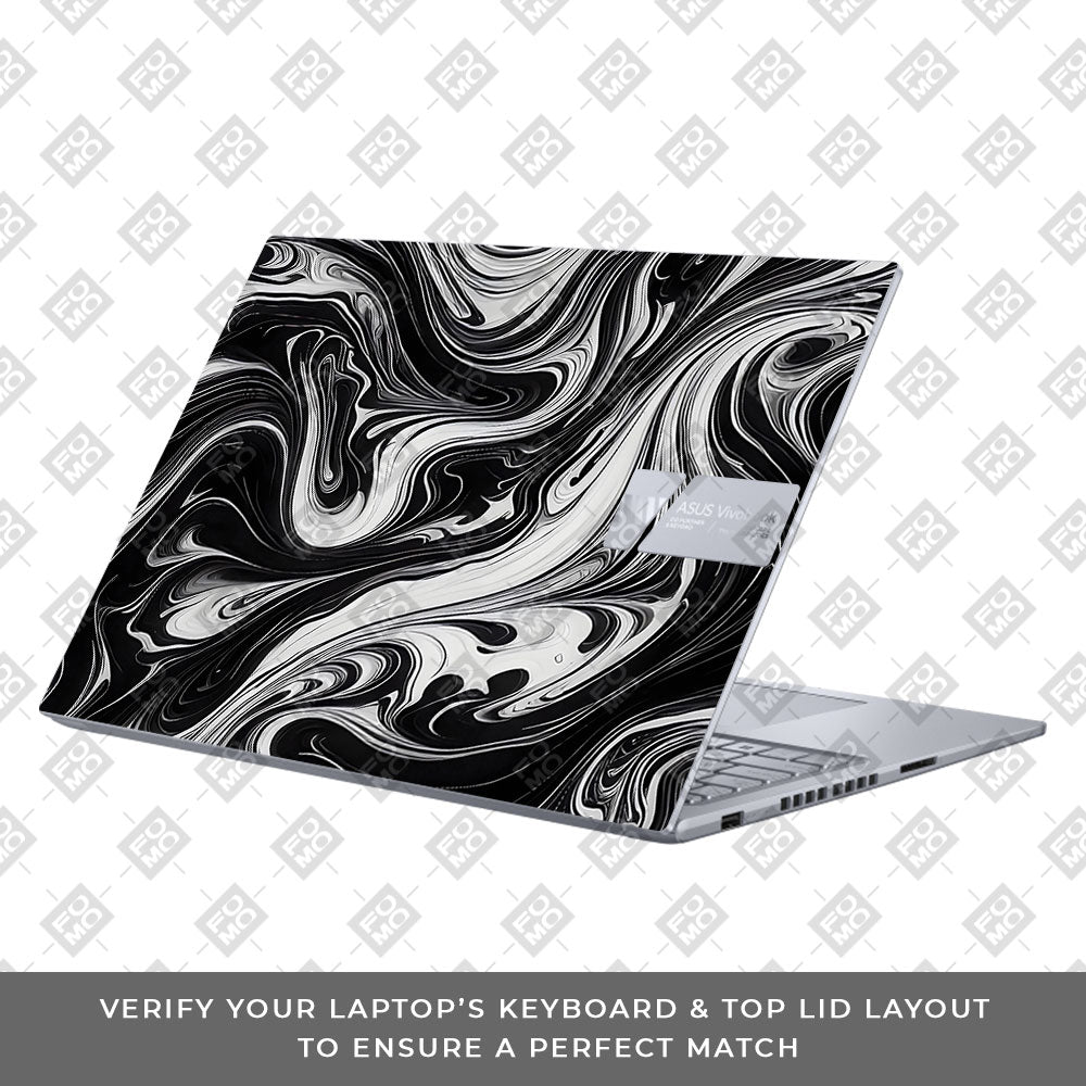 Black and White Marble Asus VivoBook 16X K3605 Laptop Skin