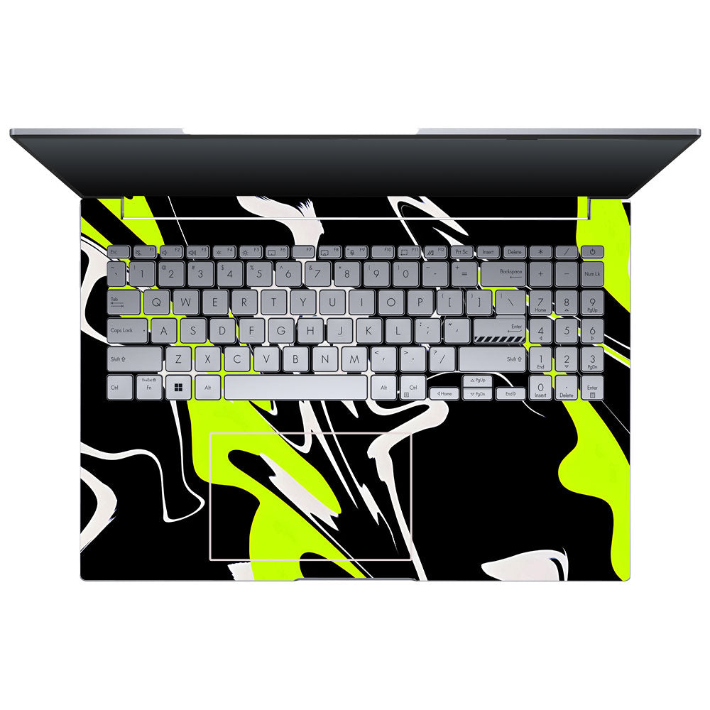 Neon Green and Black Patterns Asus VivoBook 16X K3605 Laptop Skin