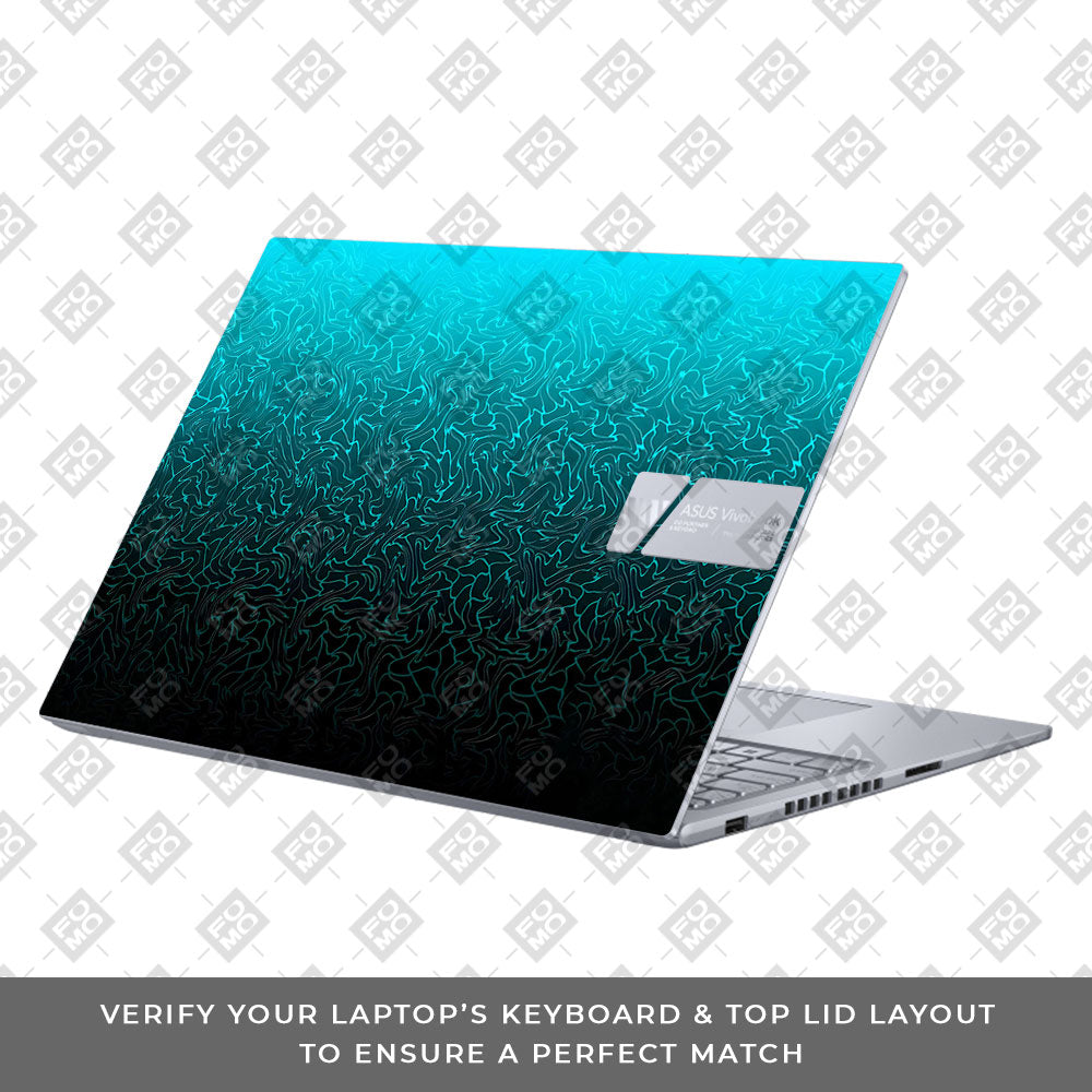 Cyan Blue to Black Asus VivoBook 16X K3605 Laptop Skin