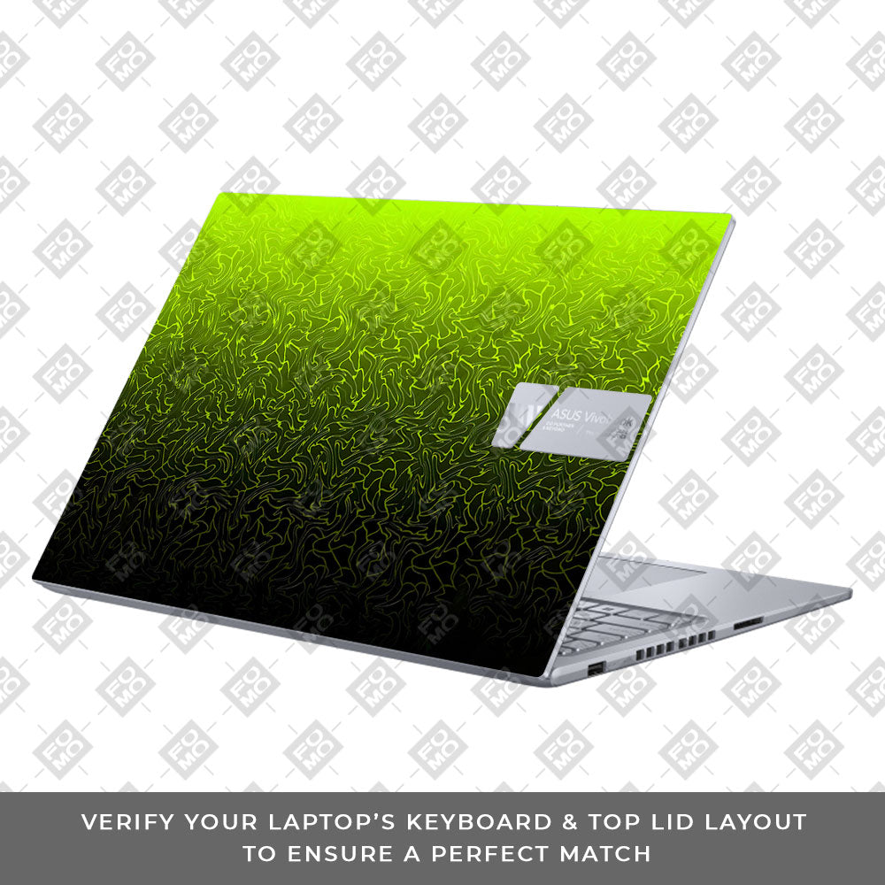 Lime Yellow to Black Gradient Asus VivoBook 16X K3605 Laptop Skin