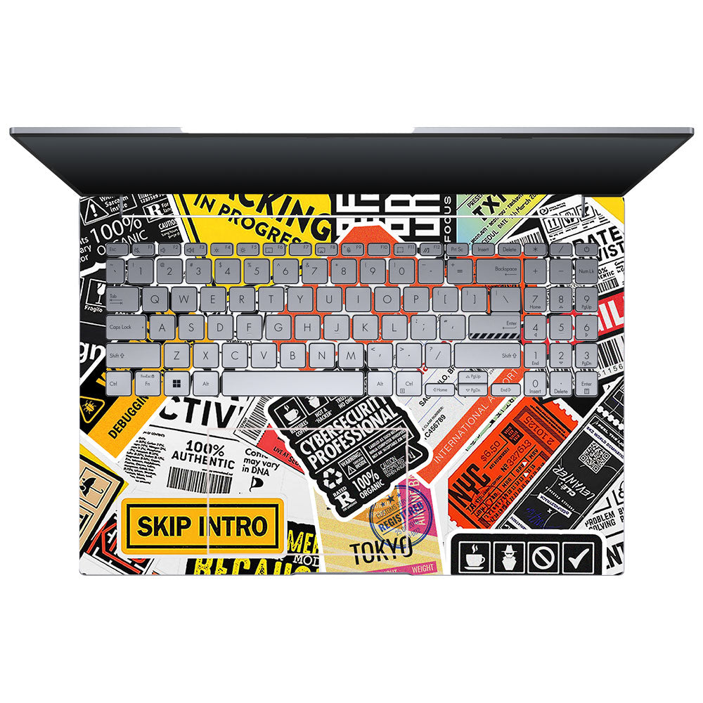 Tech Aesthetic Sticker Collage Asus VivoBook 16X K3605 Laptop Skin