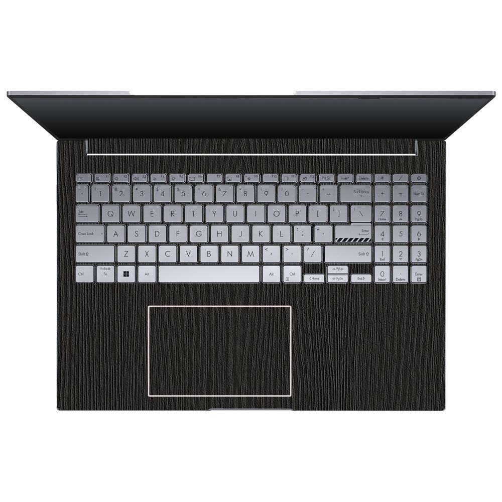 Textured Black Wood Asus VivoBook 16X K3605 Laptop Skin
