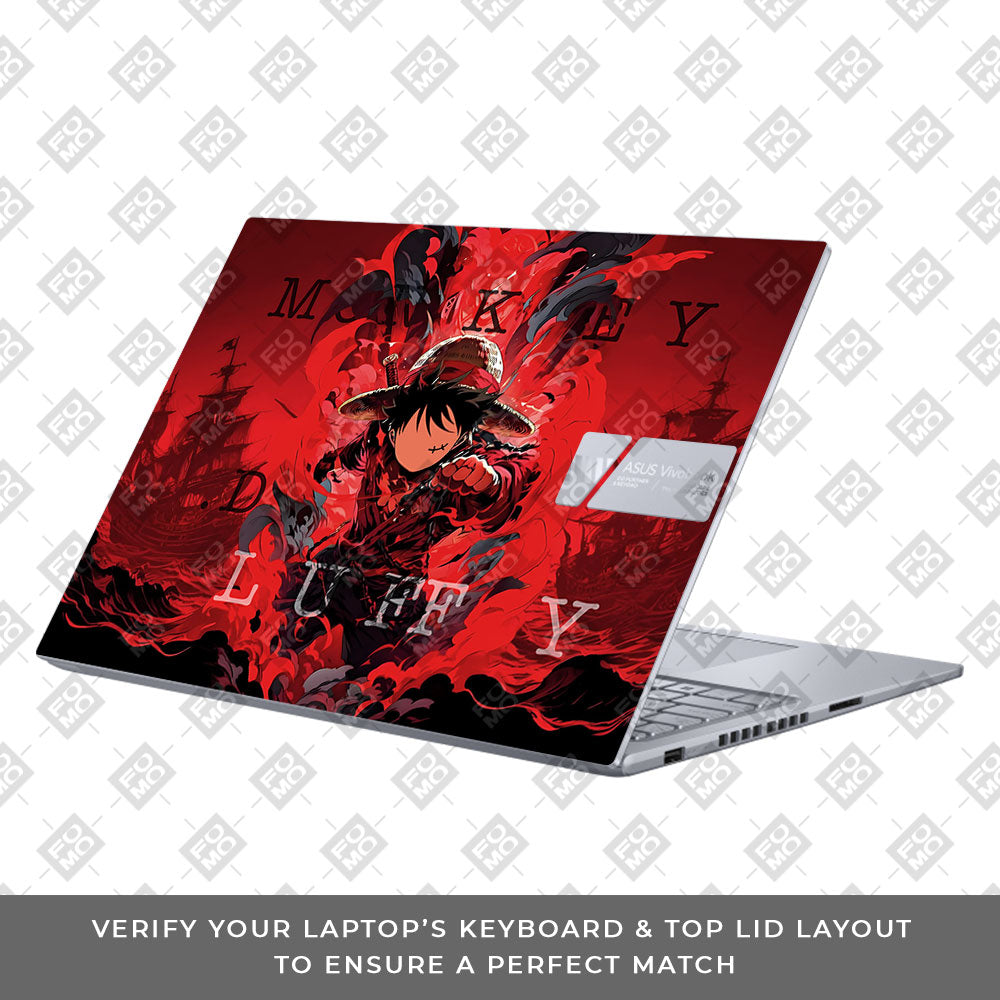 Red King Luffy Asus VivoBook 16X K3605 3D Laptop Skin