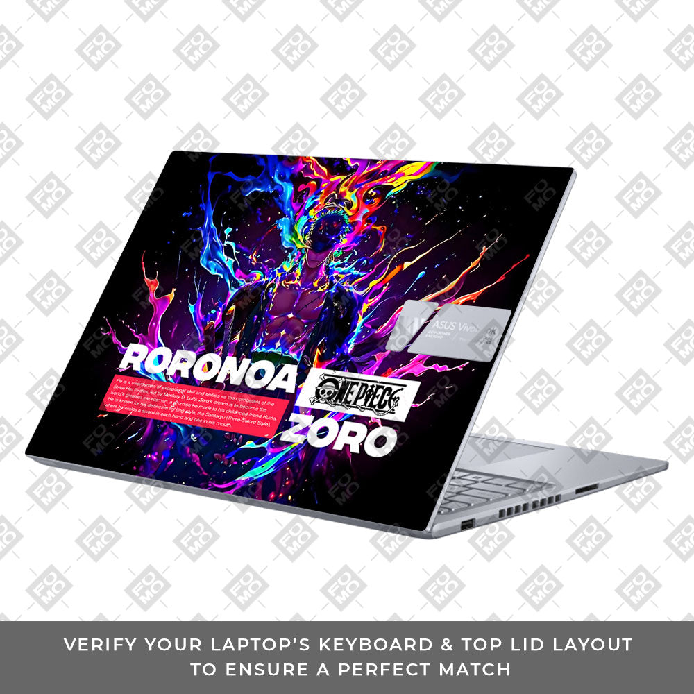 Zoro with Neon Flames Asus VivoBook 16X K3605 Laptop Skin