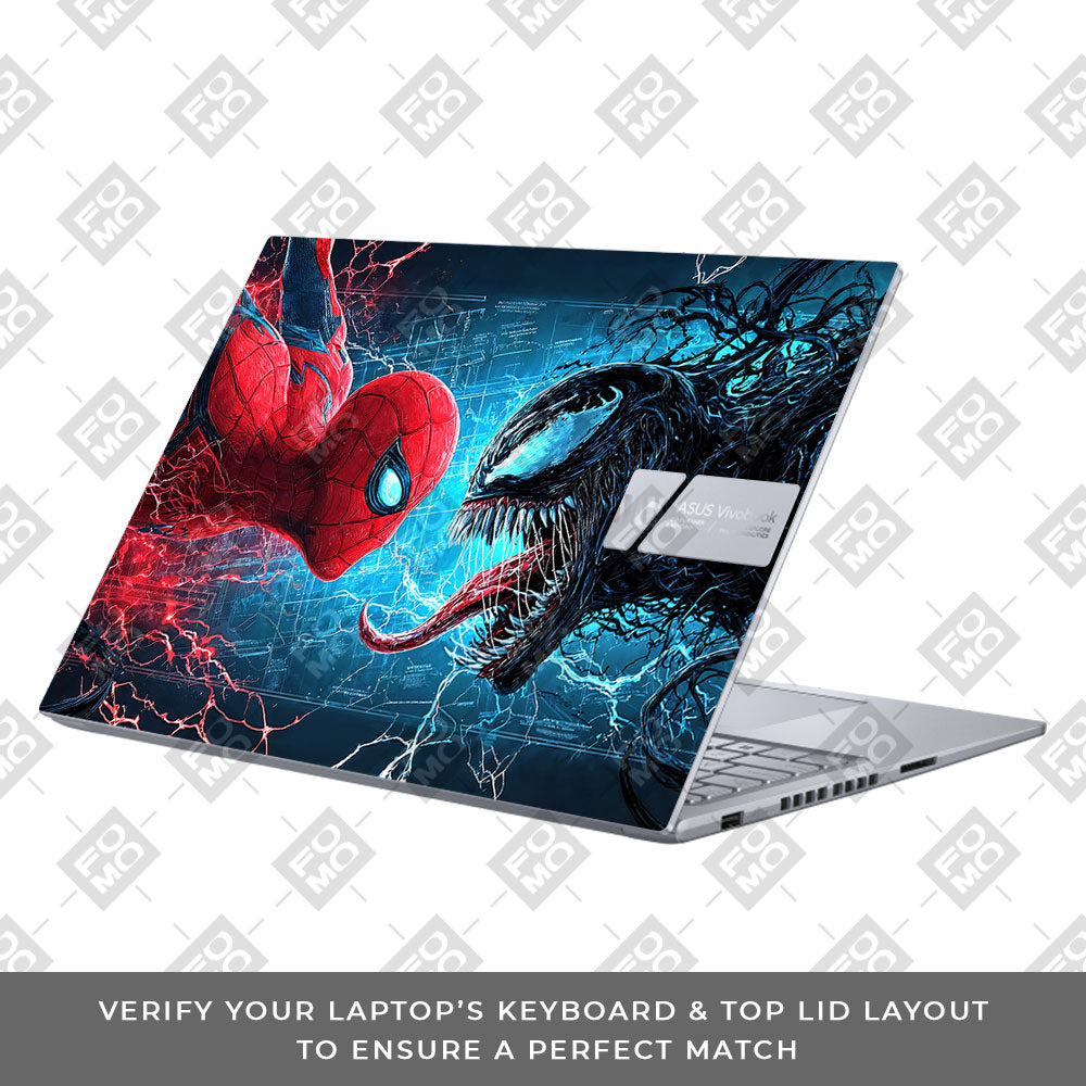 Spiderman vs Venom Showdown Asus VivoBook 16X K3605 3D Laptop Skin