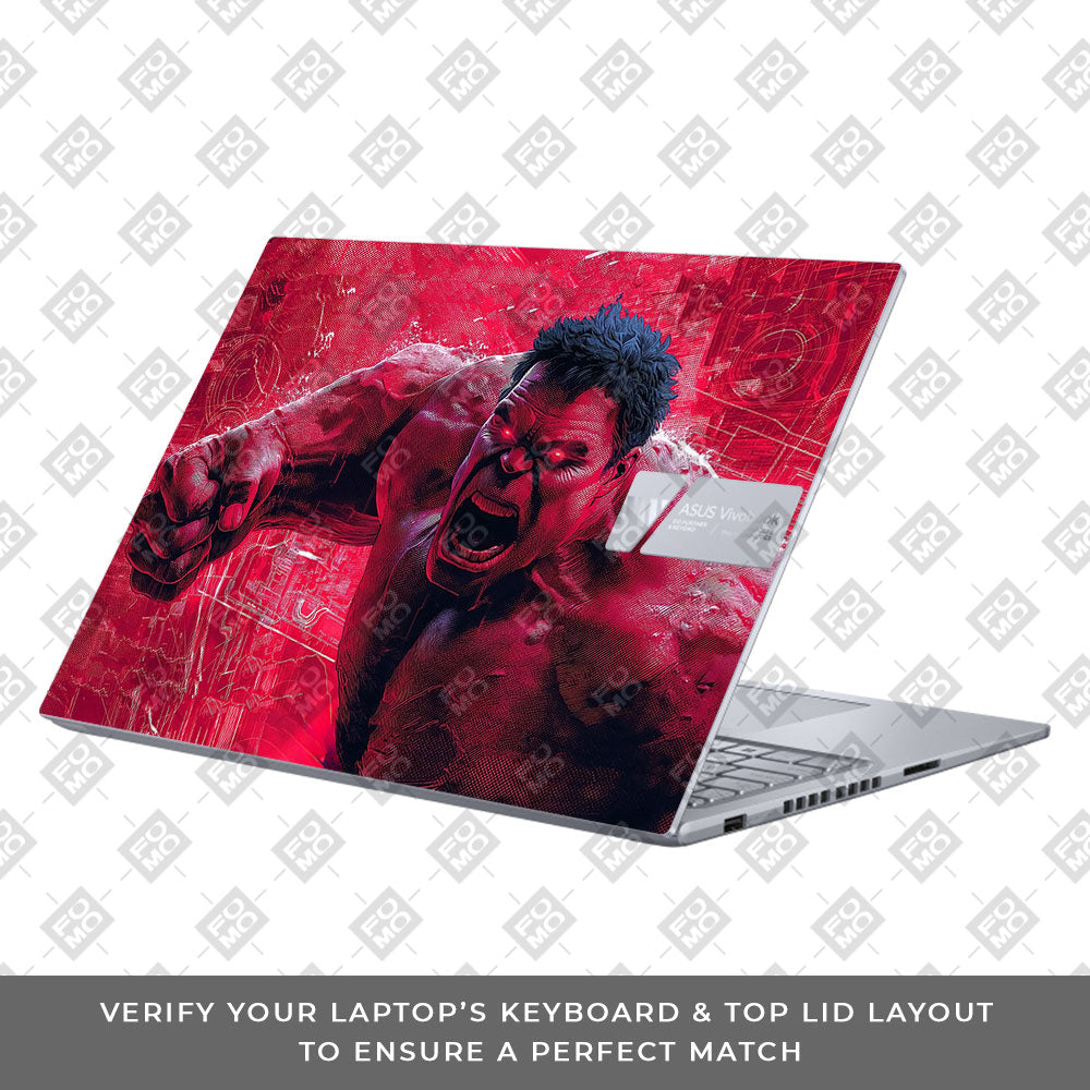 Gamma Rage Red Hulk Asus VivoBook 16X K3605 Laptop Skin
