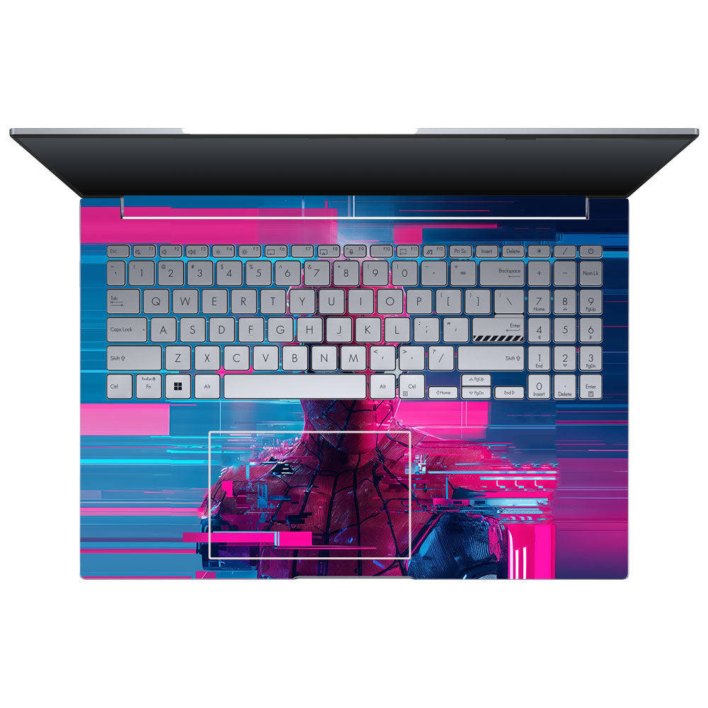 Glitch Spider Neon Web Asus VivoBook 16X K3605 Laptop Skin