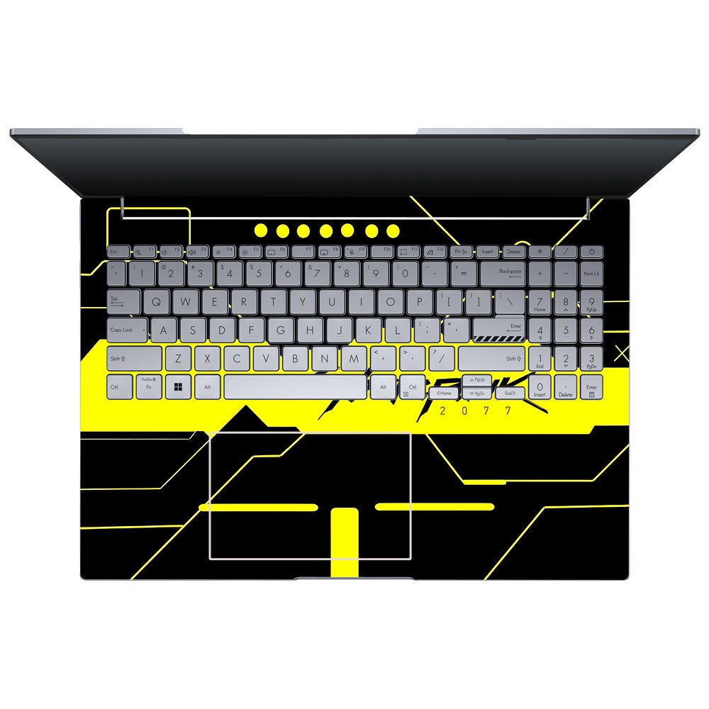 Cyberpunk Yellowline Grid Asus VivoBook 16X K3605 Laptop Skin