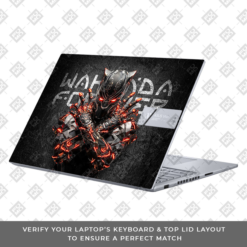 Black Panther Glowing Fury Asus VivoBook 16X K3605 Laptop Skin