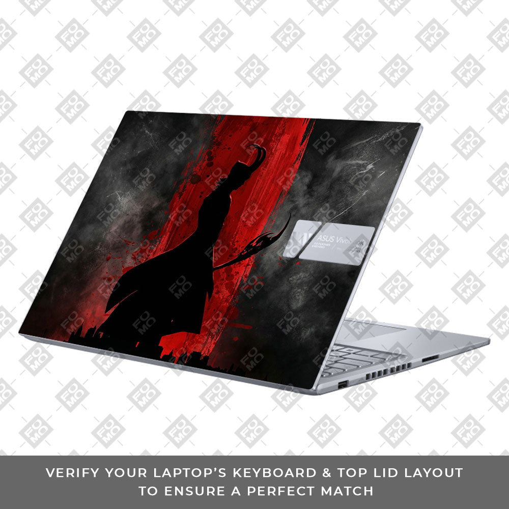 Loki Silhouette Red Strike Asus VivoBook 16X K3605 Laptop Skin