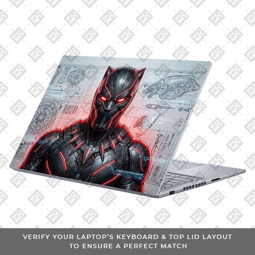Futuristic Black Panther Asus VivoBook 16X K3605 3D Laptop Skin