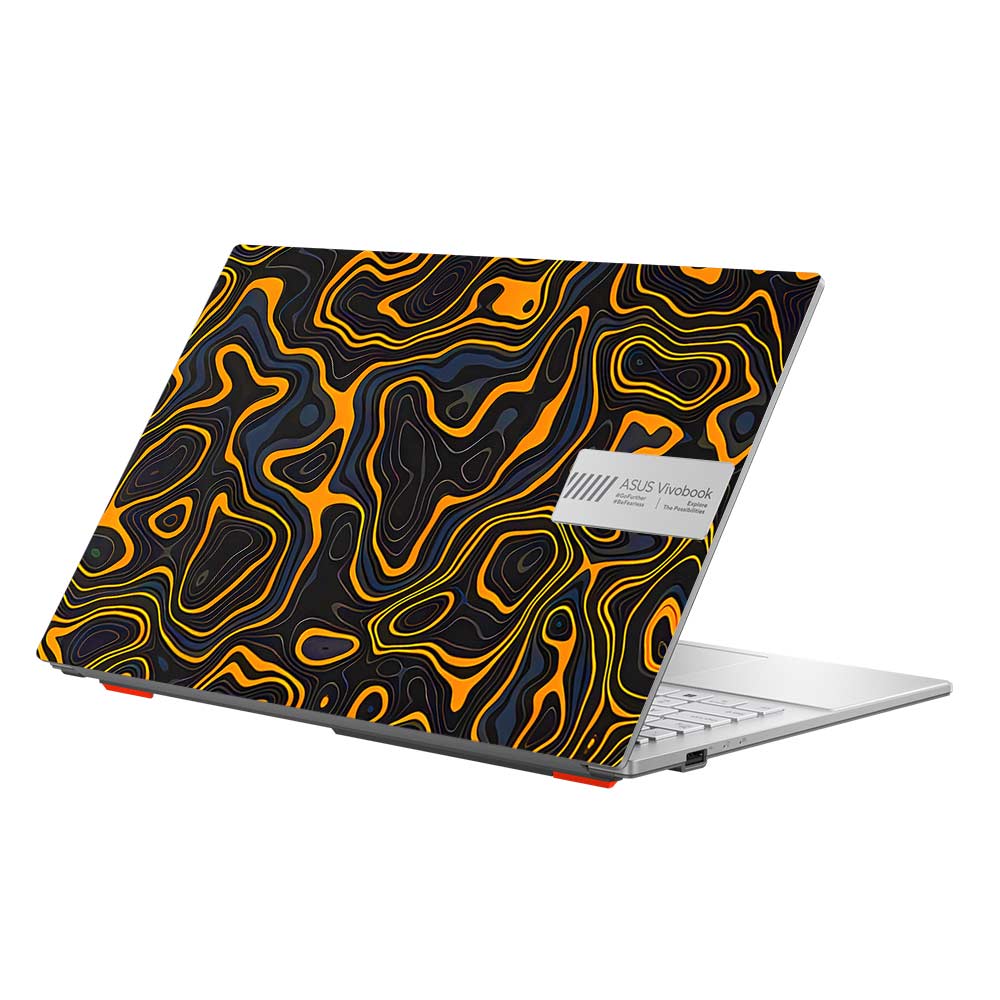 Amber Topographic Waves Asus Vivobook Go 15 E1504G Laptop Skin