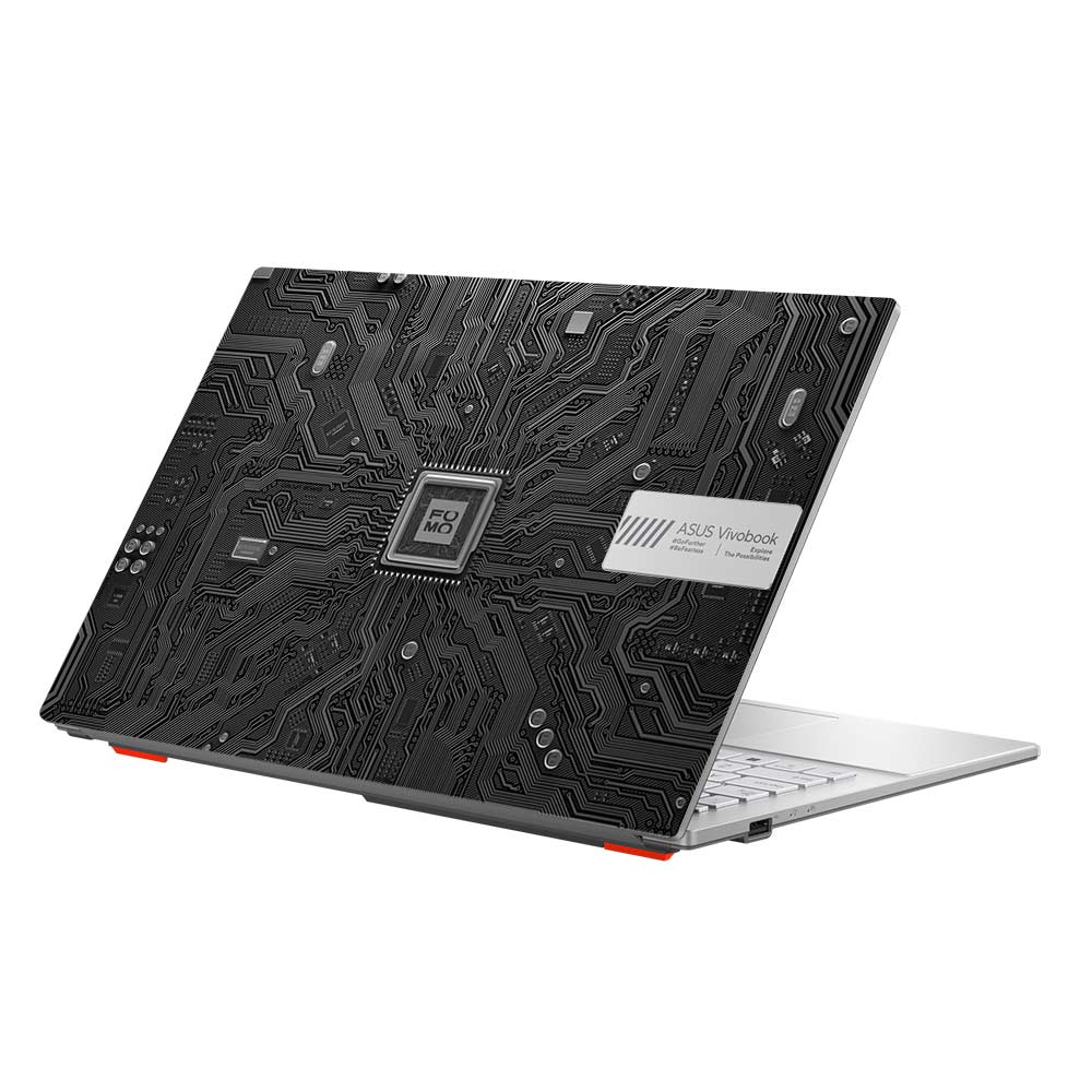 FOMO Circuit Dark Mode Asus Vivobook Go 15 E1504G Laptop Skin