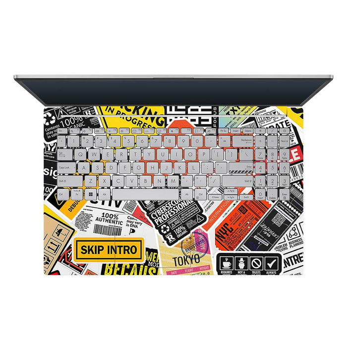 Tech Sticker Designs Tech Aesthetic Sticker Collage Asus Vivobook Go 15 E1504G Laptop Skin