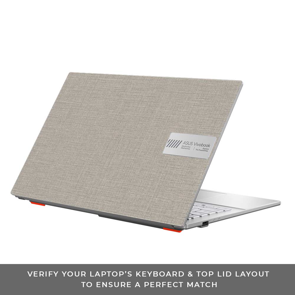 Textured Fabric Grey Asus Vivobook Go 15 E1504G Laptop Skin
