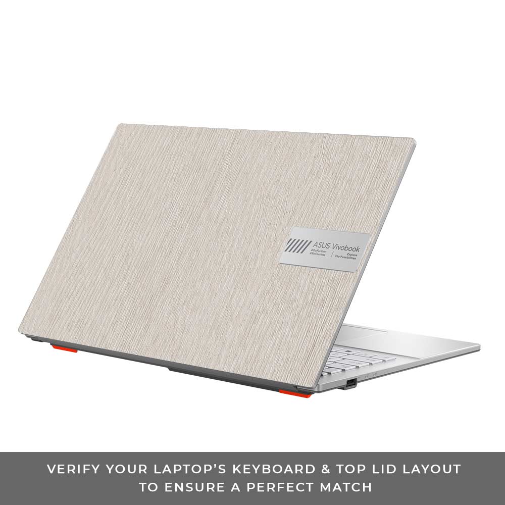 Textured White Wood Asus Vivobook Go 15 E1504G Laptop Skin