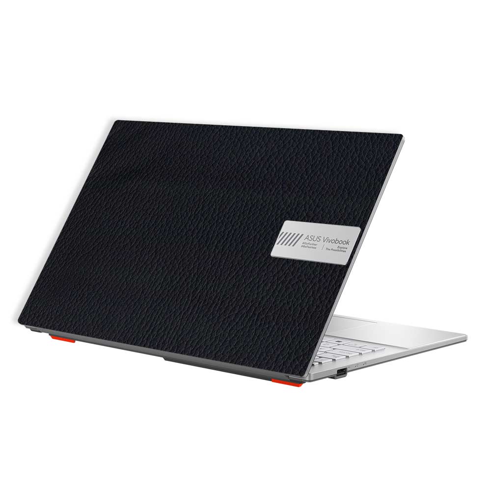 Textured Black Leather Asus Vivobook Go 15 E1504G Laptop Skin