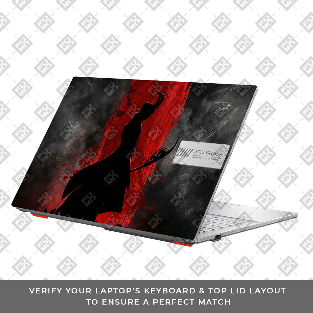 Loki Silhouette Red Strike Asus Vivobook Go 15 E1504G Laptop Skin