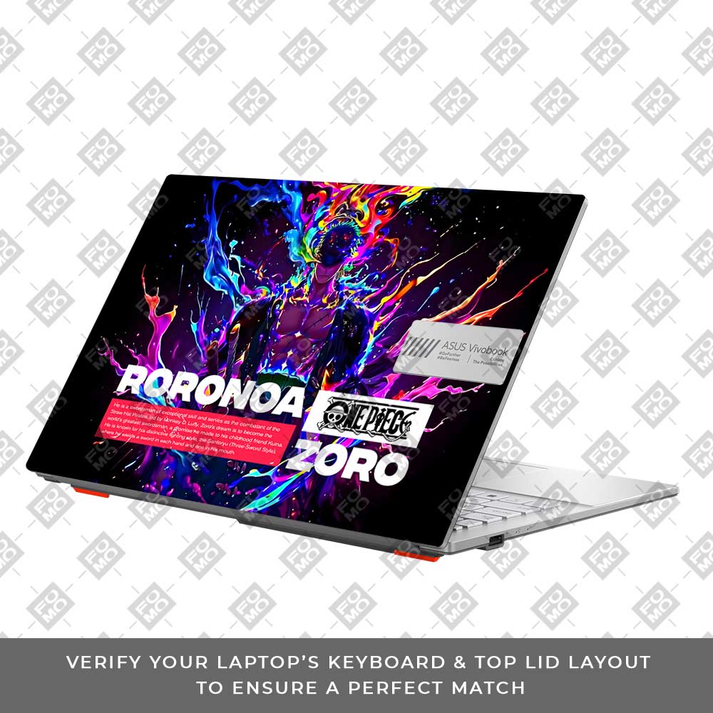 Zoro with Neon Flames Asus Vivobook Go 15 E1504G Laptop Skin