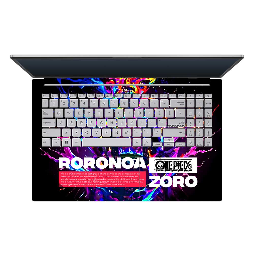Zoro with Neon Flames Asus Vivobook Go 15 E1504G Laptop Skin