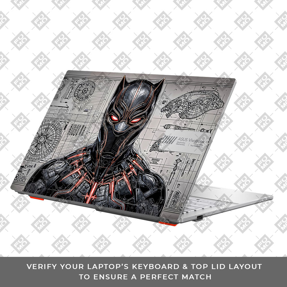 Black Panther Vibranium Tech Asus Vivobook Go 15 E1504G 3D Laptop Skin