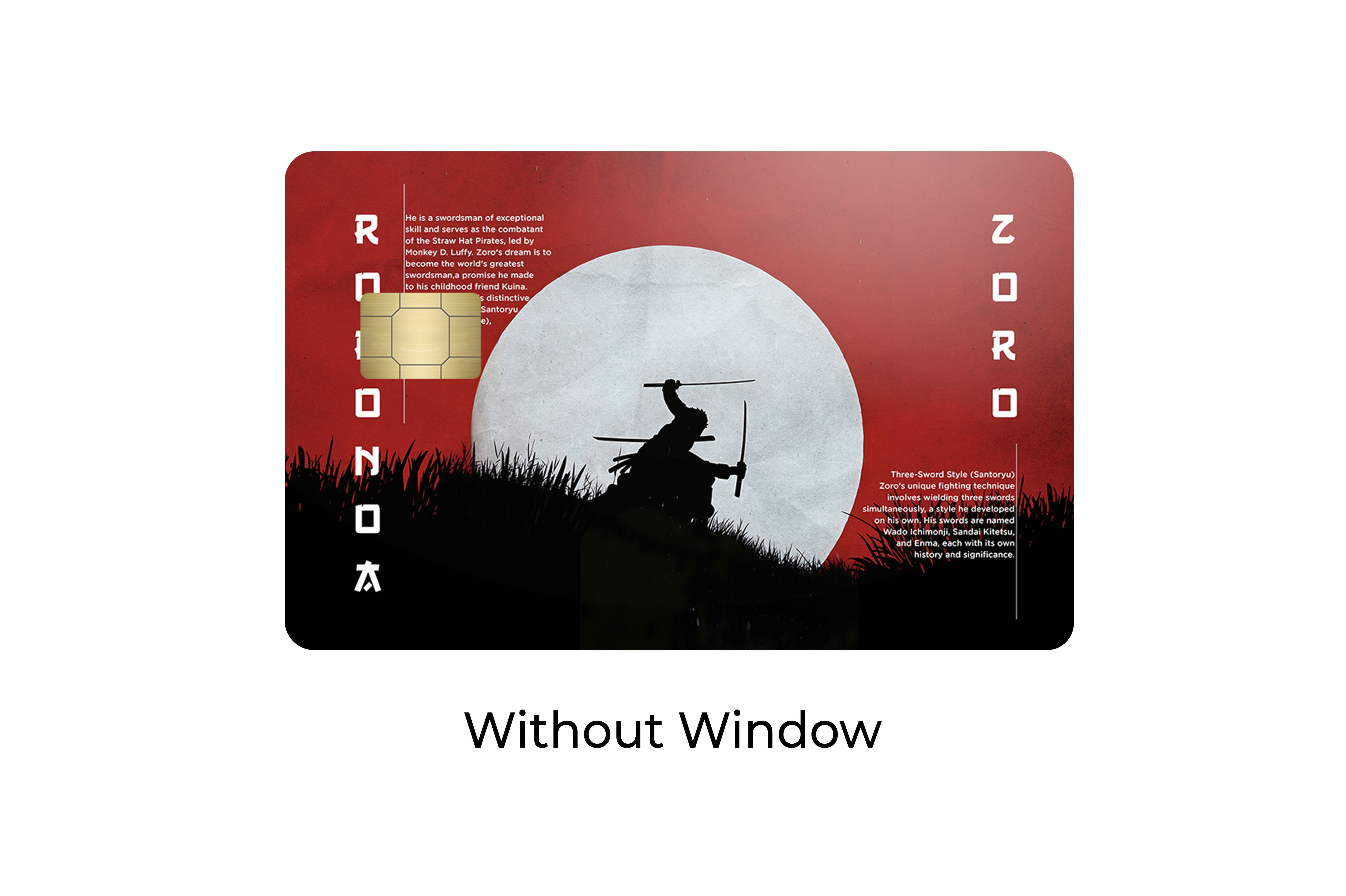 Roronoa Zoro The Three Swords Under the Moon Anime Card Skin