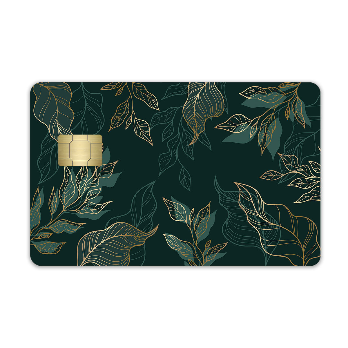 Golden Green Florals Credit Card / Debit Card Skin