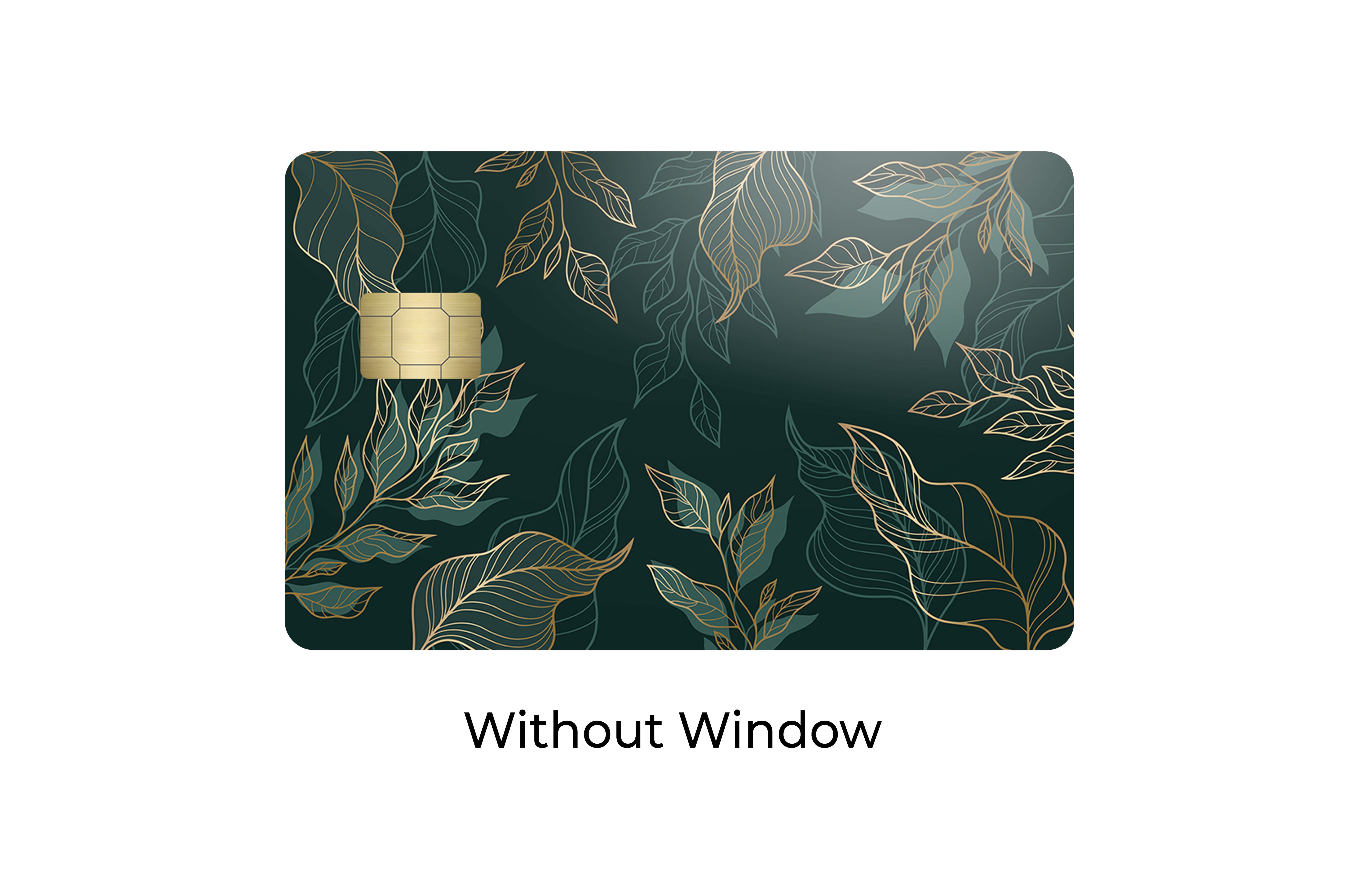 Golden Green Florals Botanical Card Skin