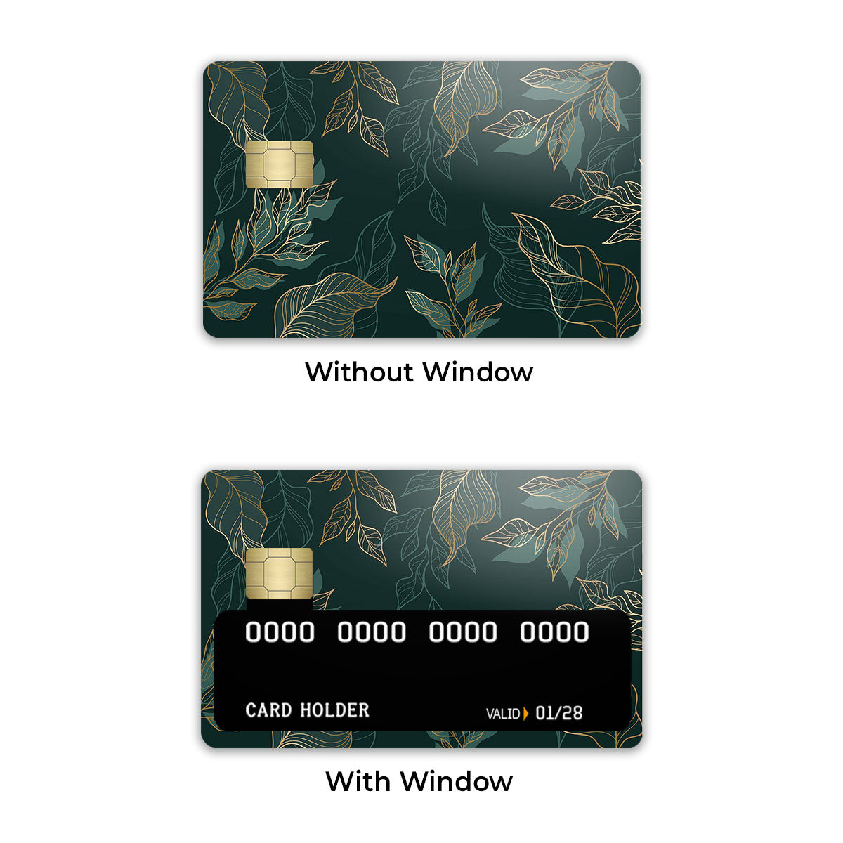 Golden Green Florals Credit Card / Debit Card Skin
