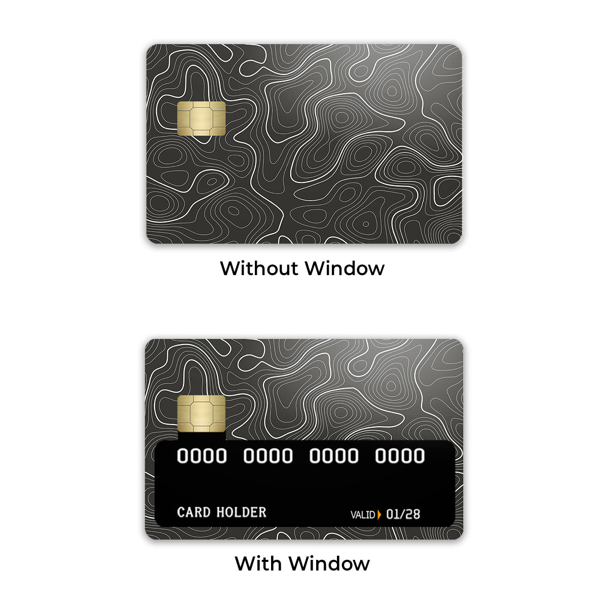 Grayscale Topographic Credit Card / Debit Card Skin